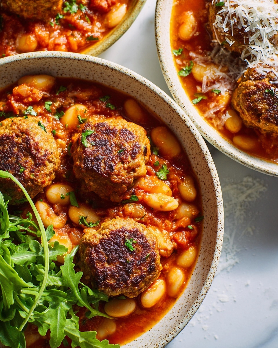 Sausage Fennel Meatballs with Creamy Tomato Butter Beans Recipe - Recipe Image