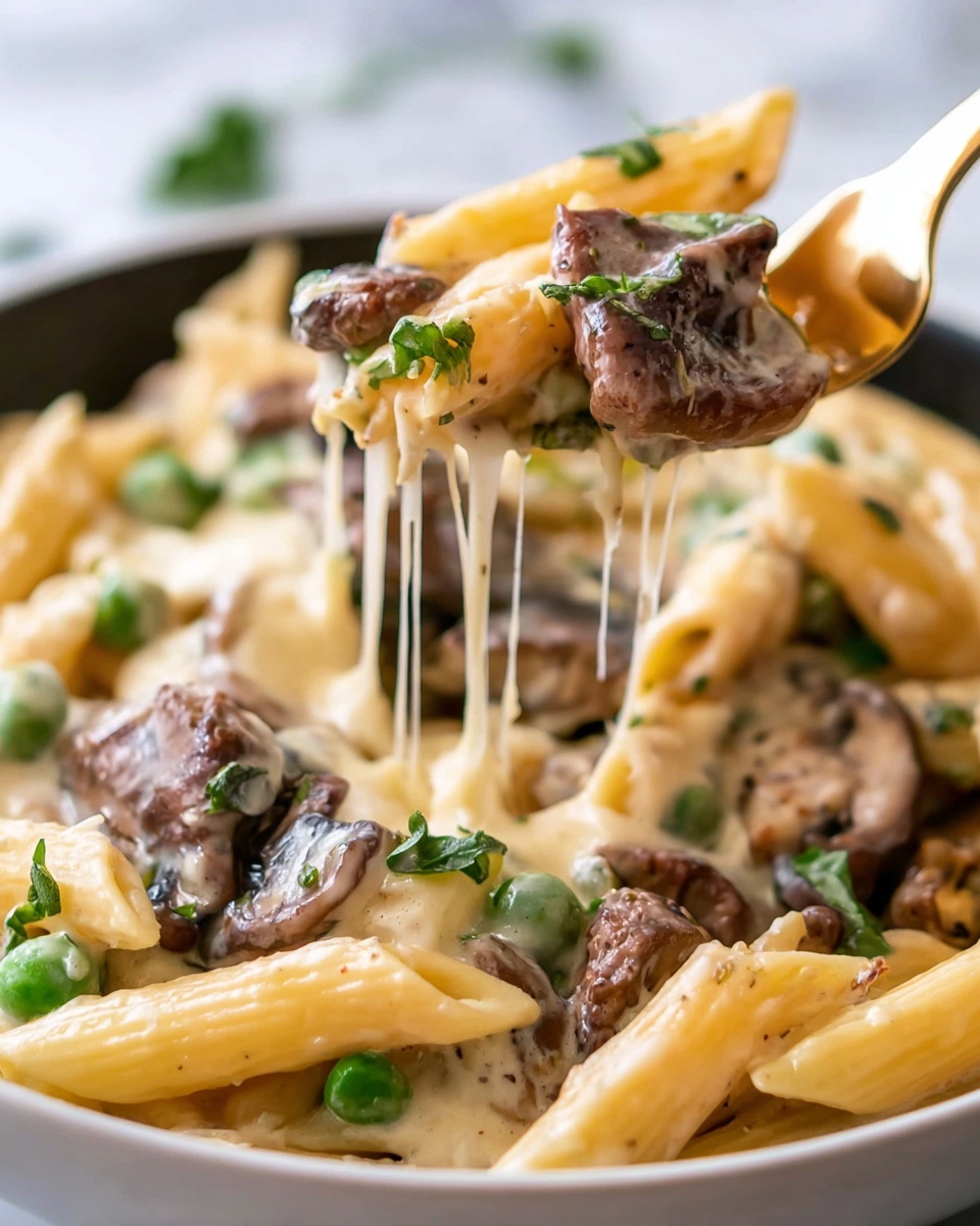 One Pot Philly Steak Pasta Recipe - Recipe Image
