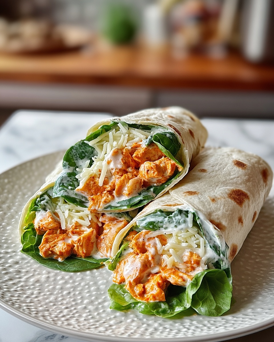 Buffalo Chicken Caesar Salad Wraps Recipe - Recipe Image