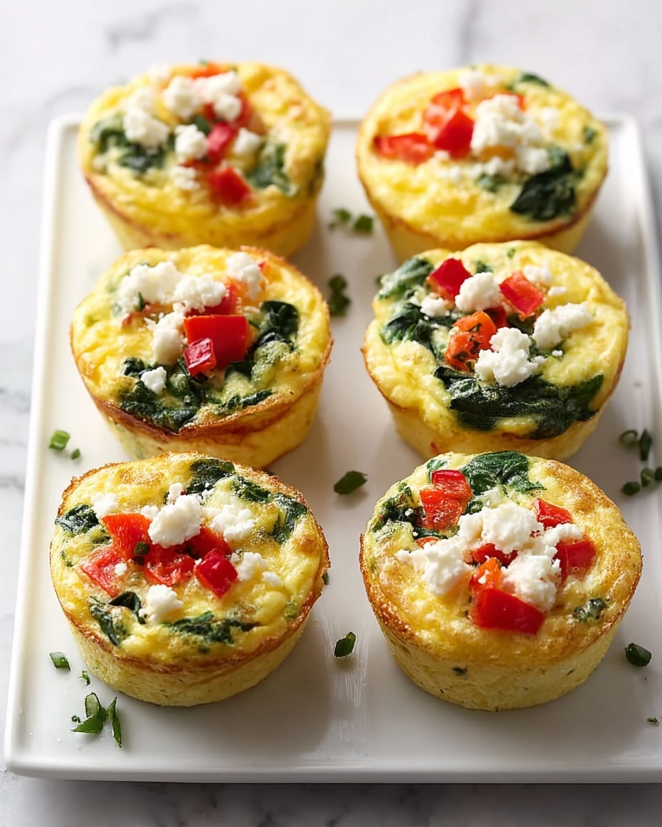 Egg White Bites with Bell Pepper, Spinach, and Feta Recipe - Recipe Image