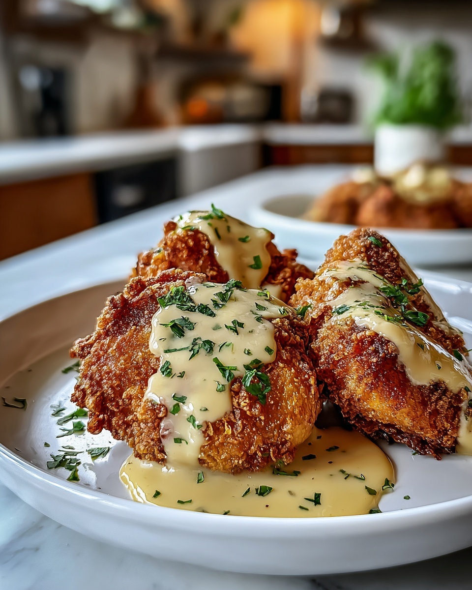 Crispy Parmesan Chicken with Dreamy Garlic Cream Sauce Recipe - Recipe Image