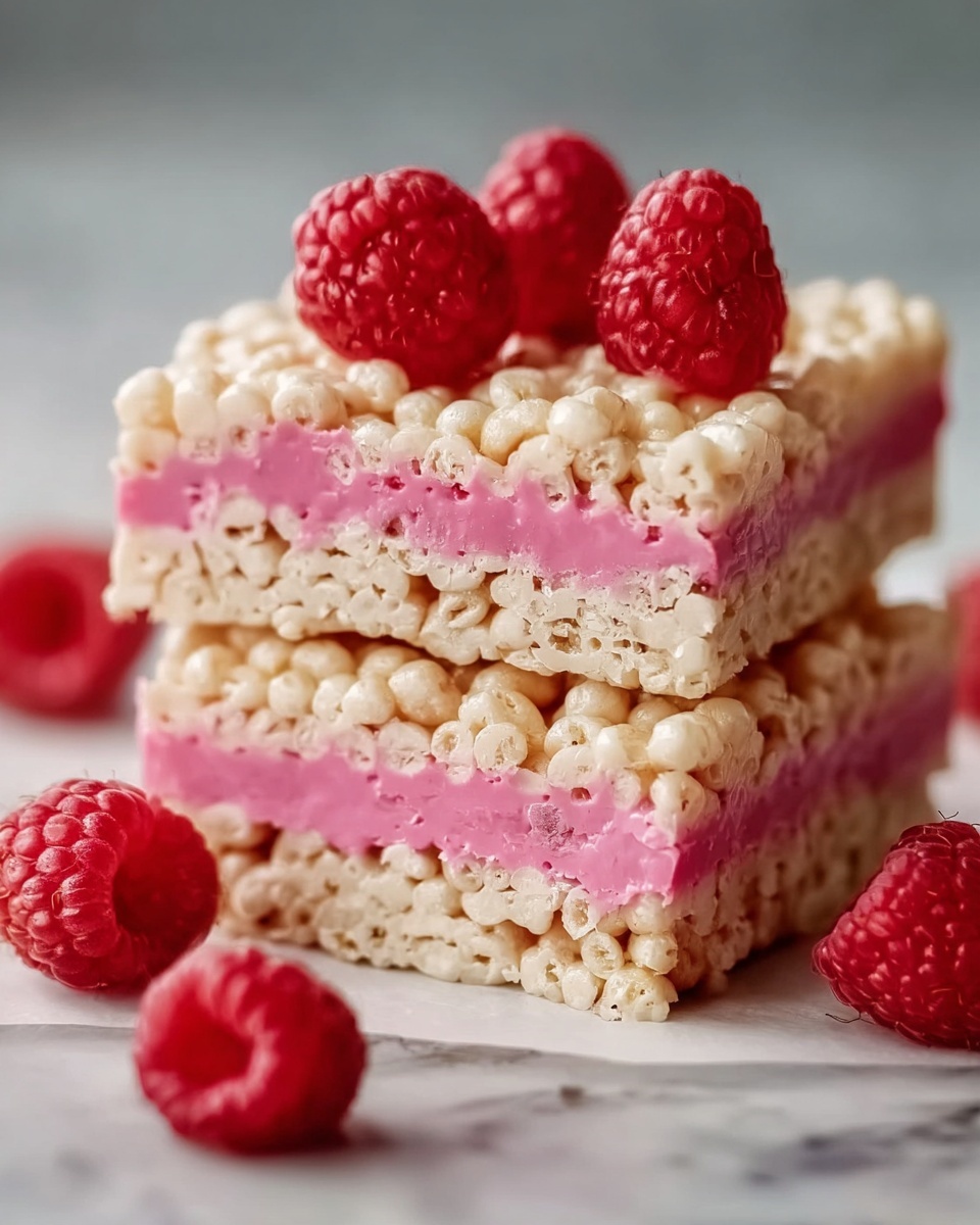 Raspberry and White Chocolate Rice Krispie Bars Recipe - Recipe Image