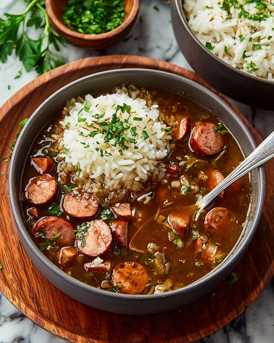 Authentic Cajun Sausage and Chicken Gumbo Recipe - Recipe Image
