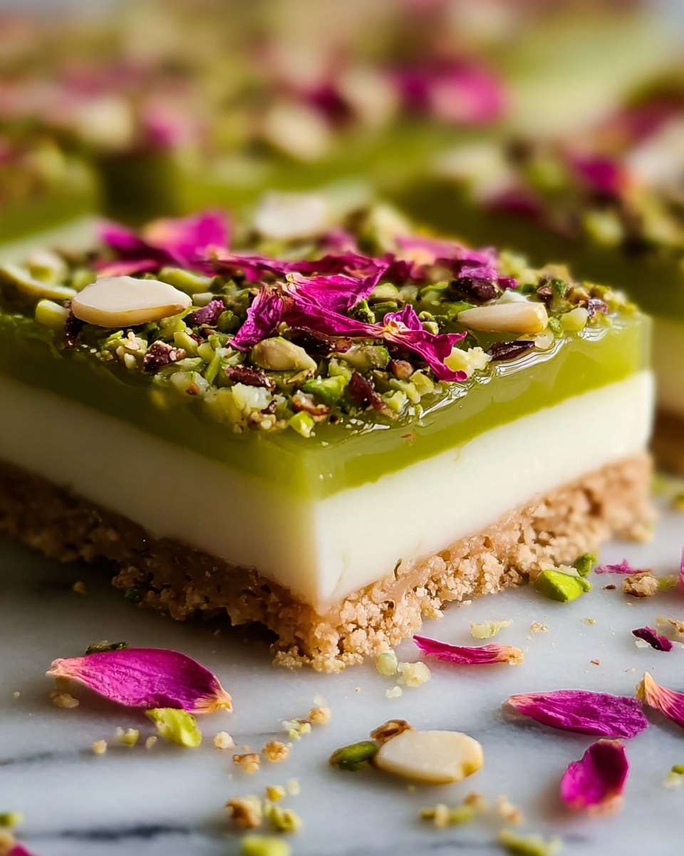 Pistachio Rose Tart with Raspberry Glaze and Edible Petals Recipe - Recipe Image