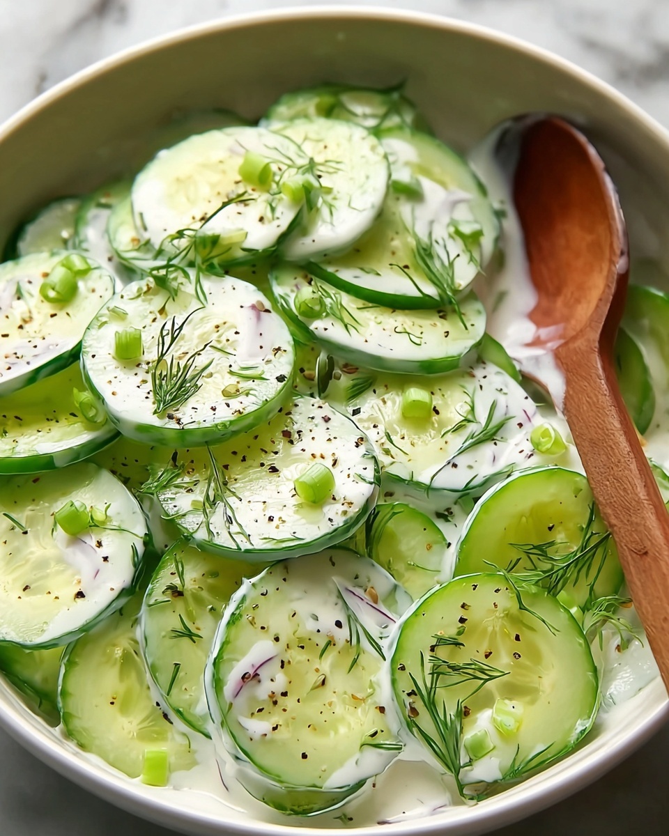 German Creamy Cucumber Salad Recipe - Recipe Image