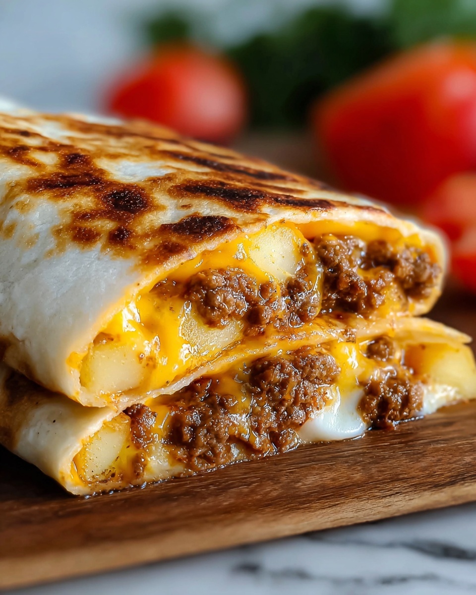 Cheesy Beef and Potato Burritos Recipe - Recipe Image