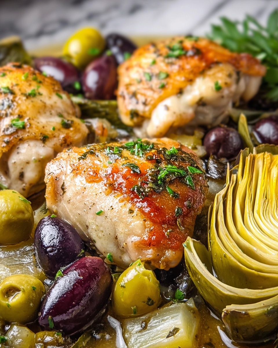 Mediterranean Lemon Chicken with Artichokes and Olives Recipe - Recipe Image