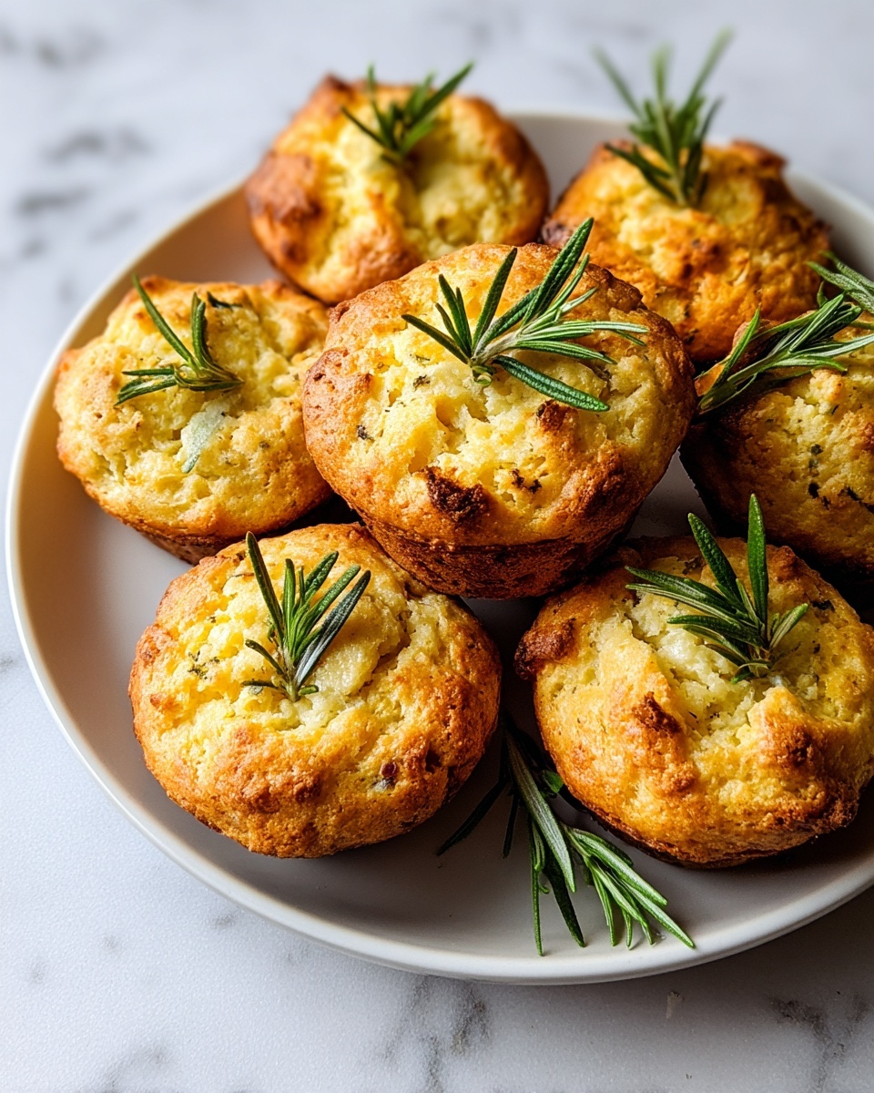 Garlic Rosemary Focaccia Muffins Recipe - Recipe Image