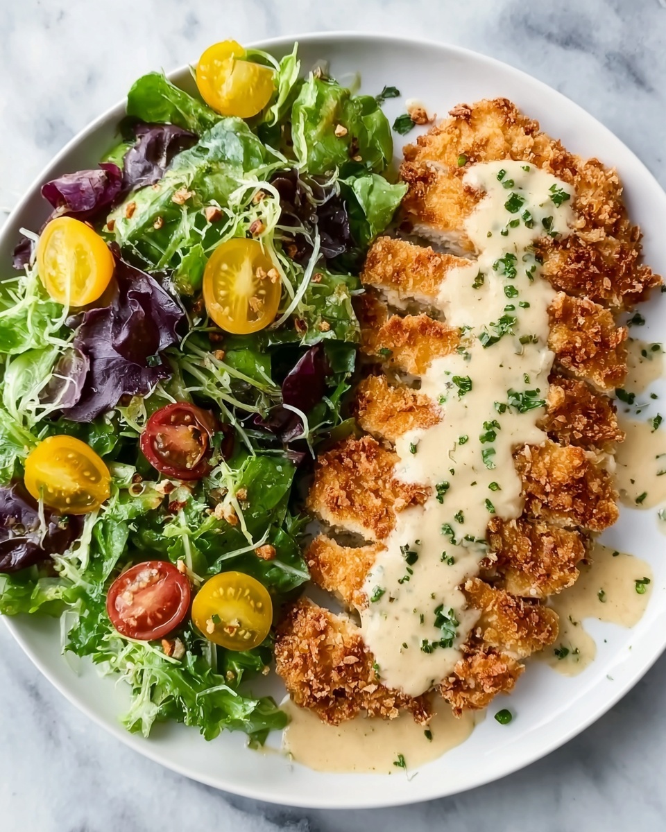 Pretzel Crusted Chicken with Cheddar Mustard Sauce Recipe - Recipe Image