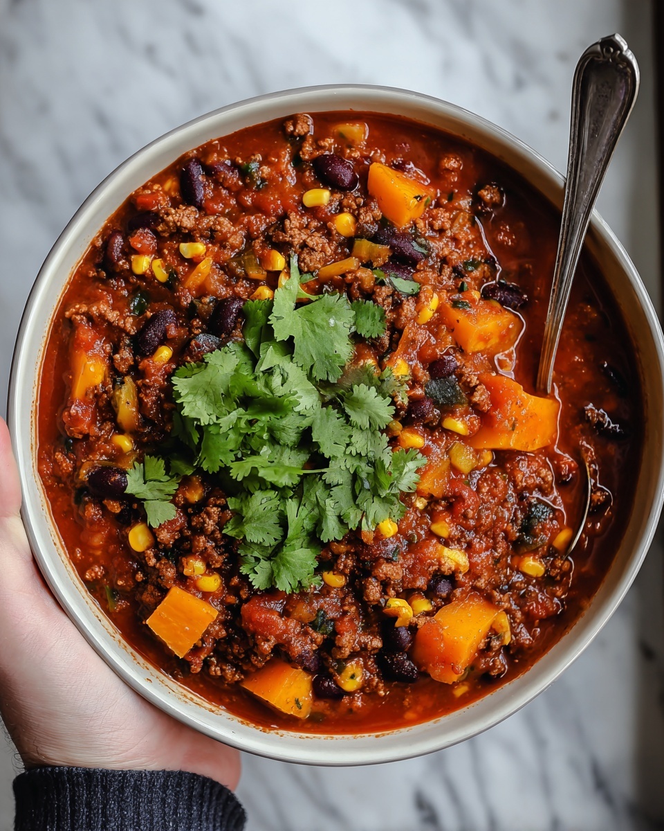 Easy Butternut Squash Chili with Turkey or Beef Recipe - Recipe Image