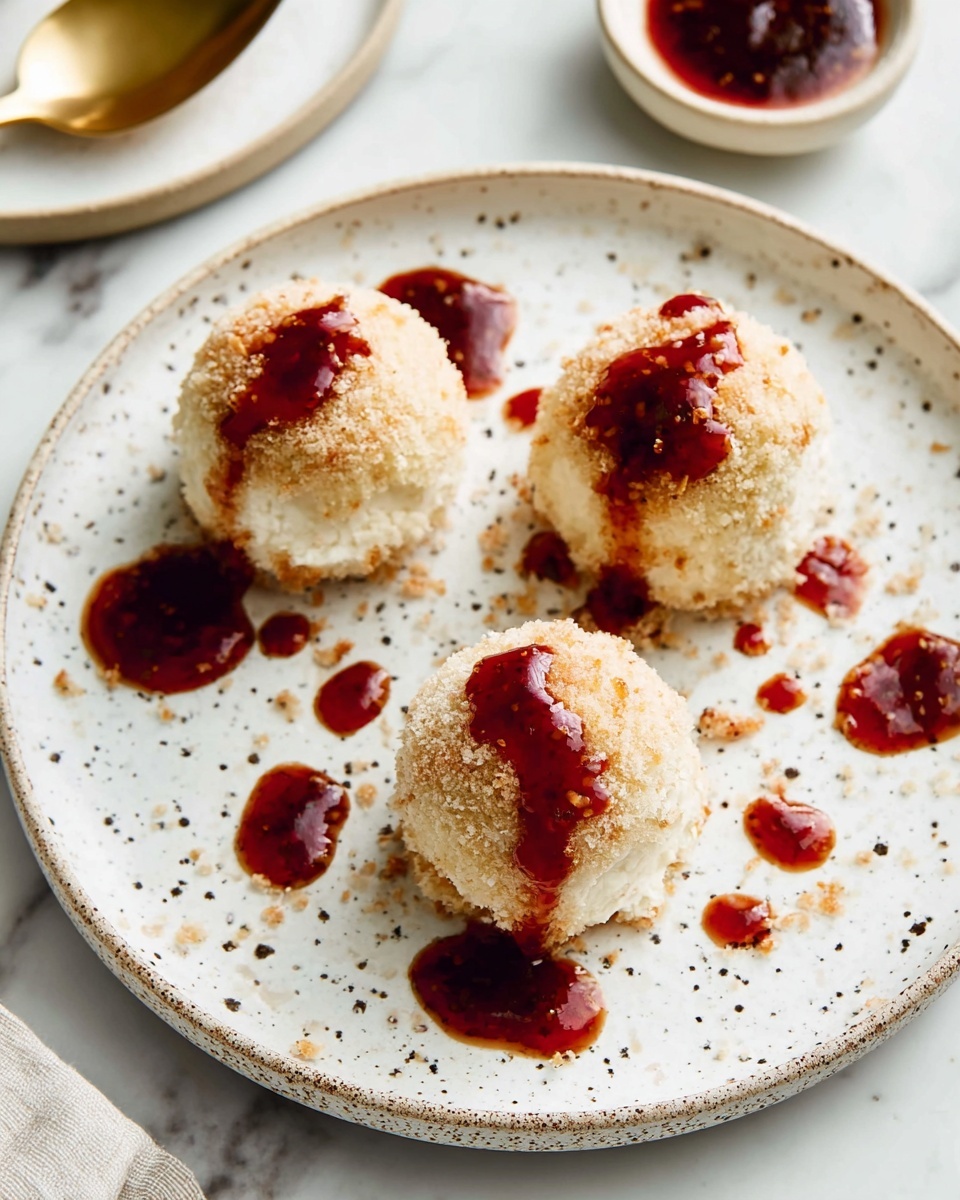 Crispy Baked Goat Cheese Balls with Cranberries, Pecan Crust, and Honey Recipe - Recipe Image