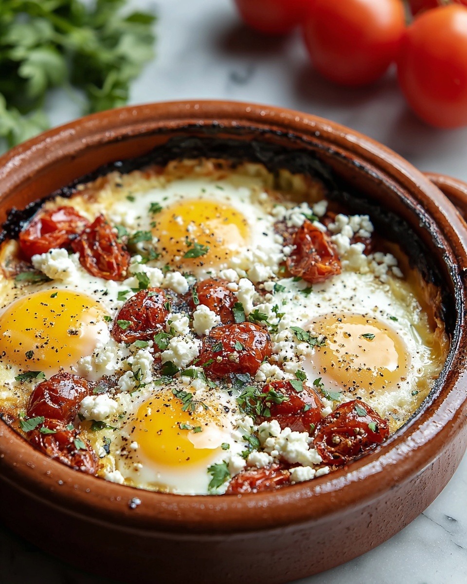 Mediterranean Baked Feta Eggs Recipe - Recipe Image