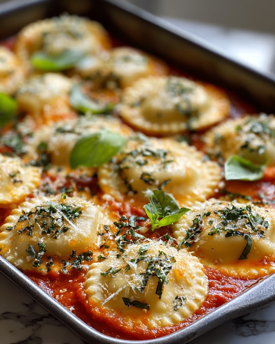 Easy Tomato Spinach Ravioli Bake Recipe - Recipe Image