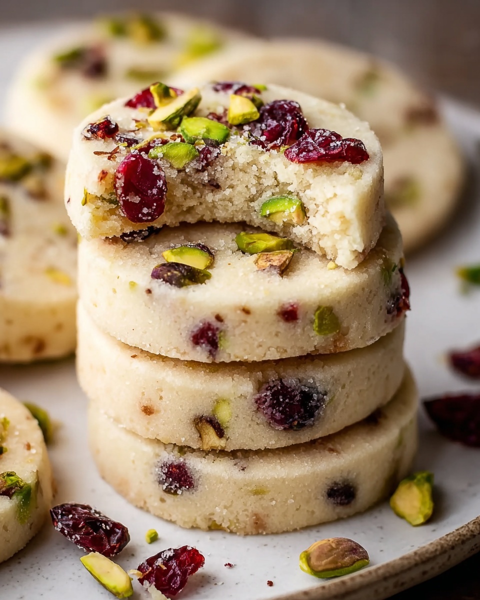 Cranberry Pistachio Shortbread Cookies Recipe - Recipe Image