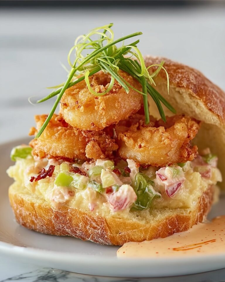 Crispy Fried Shrimp Burger with Homemade Sauce Recipe