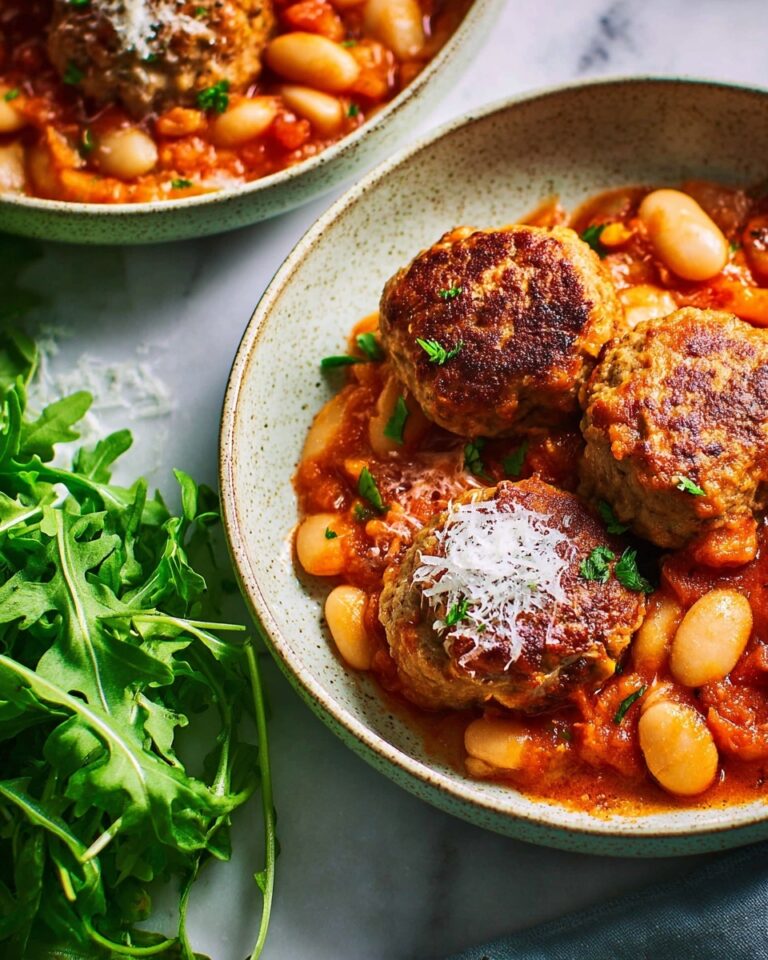 Sausage Fennel Meatballs with Creamy Tomato Butter Beans Recipe