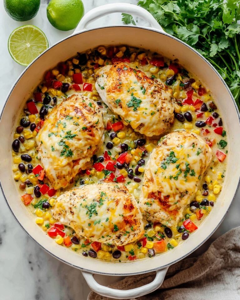Cowboy Chicken with Black Beans, Corn, and Melted Cheese Recipe