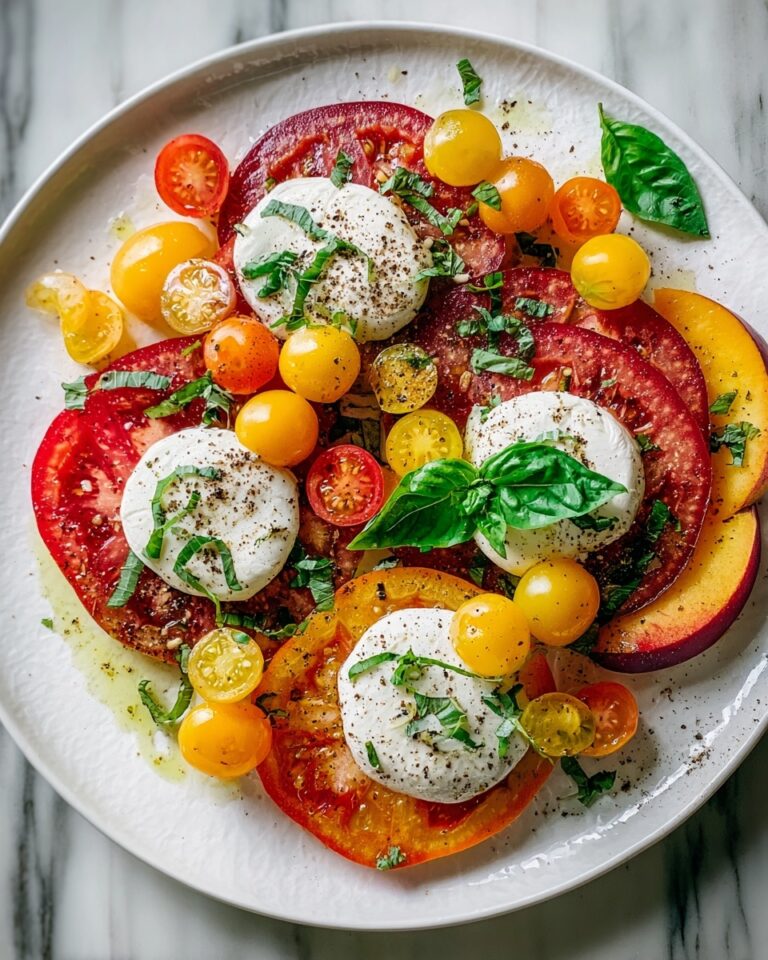 Tomato Peach Burrata Salad Recipe