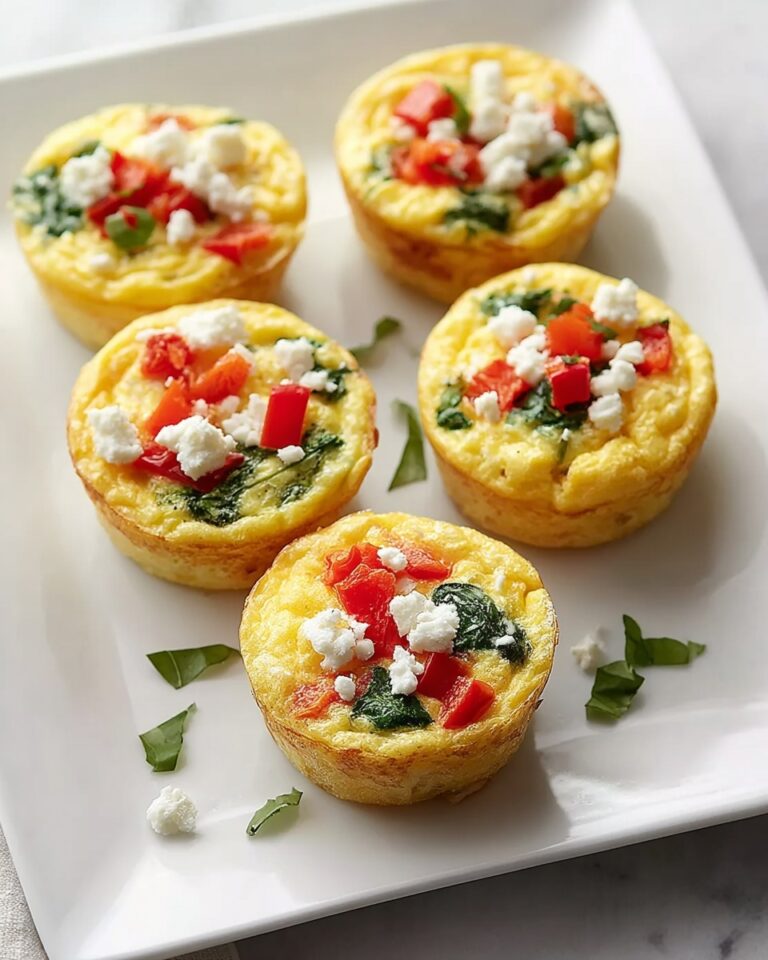Egg White Bites with Bell Pepper, Spinach, and Feta Recipe