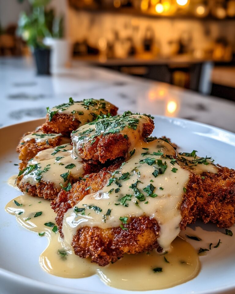 Crispy Parmesan Chicken with Dreamy Garlic Cream Sauce Recipe