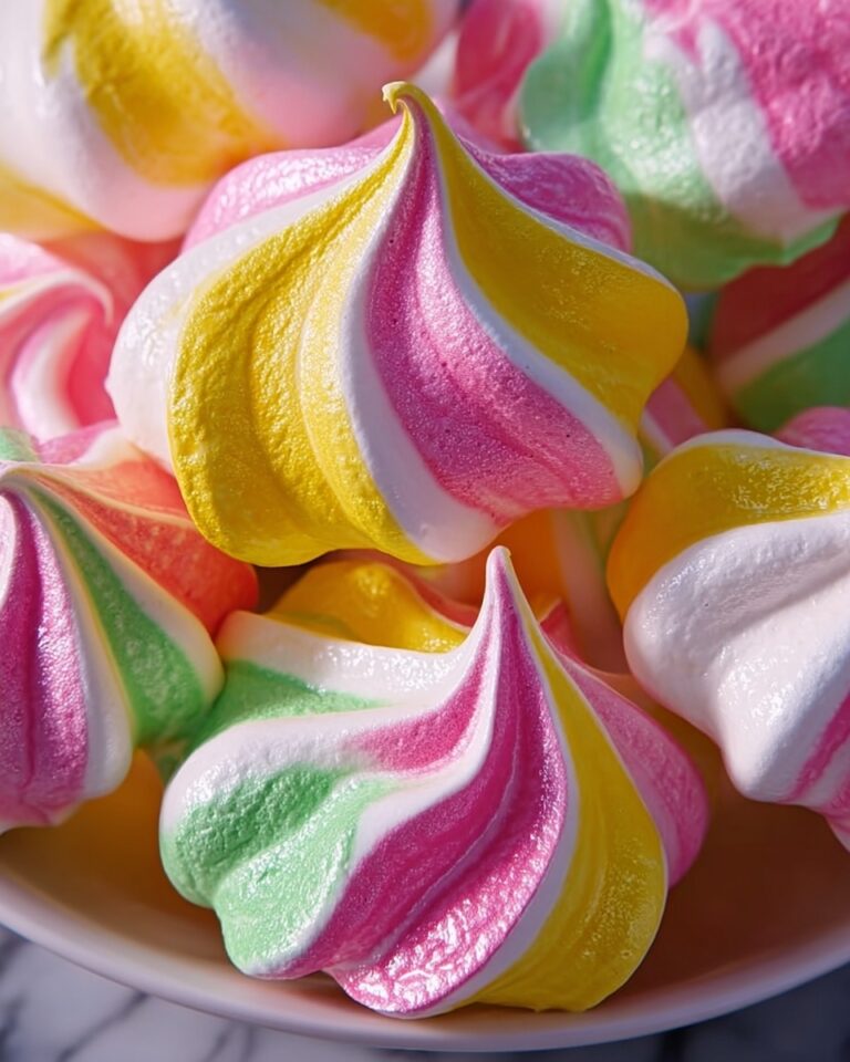 Rainbow Sherbet Meringues Recipe