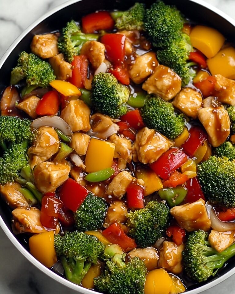 BBQ Chicken Stir Fry with Bell Peppers and Broccoli Recipe