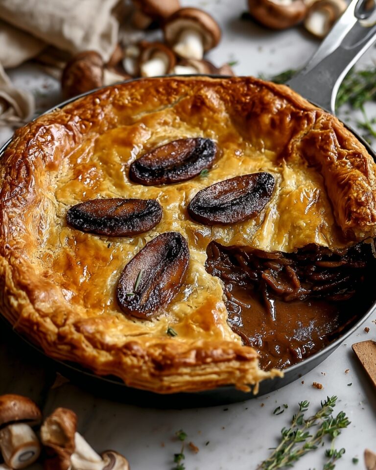 Creamy Mushroom Vegetable Pot Pie with Flaky Crust Recipe