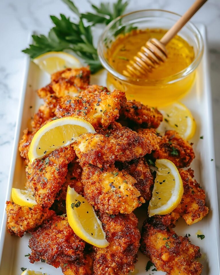 Crispy Lemon Pepper Chicken Tenders with Honey Butter Sauce Recipe