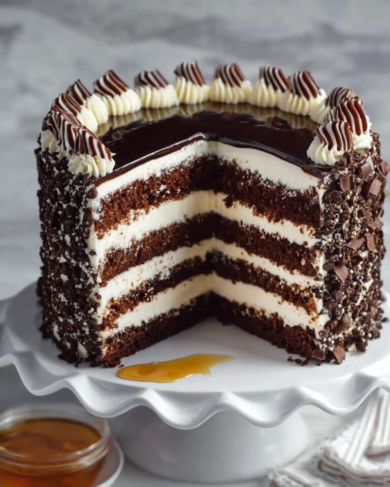 Chocolate Honey Cake with Raspberry Garnish Recipe