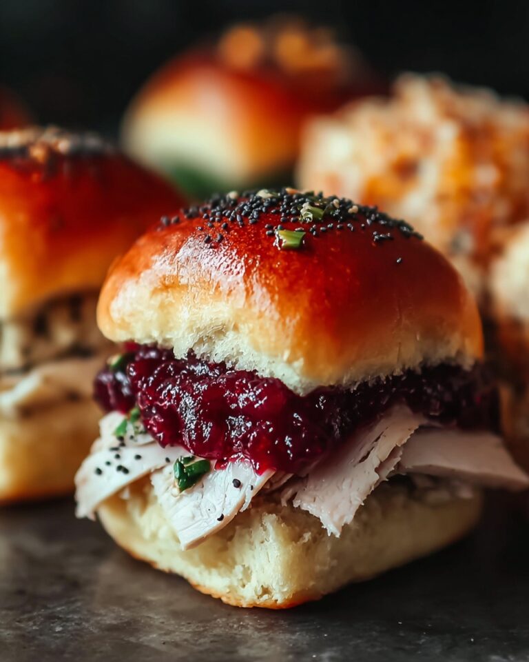 Baked Cranberry Turkey Sliders with Havarti & Poppy Seed Topping Recipe