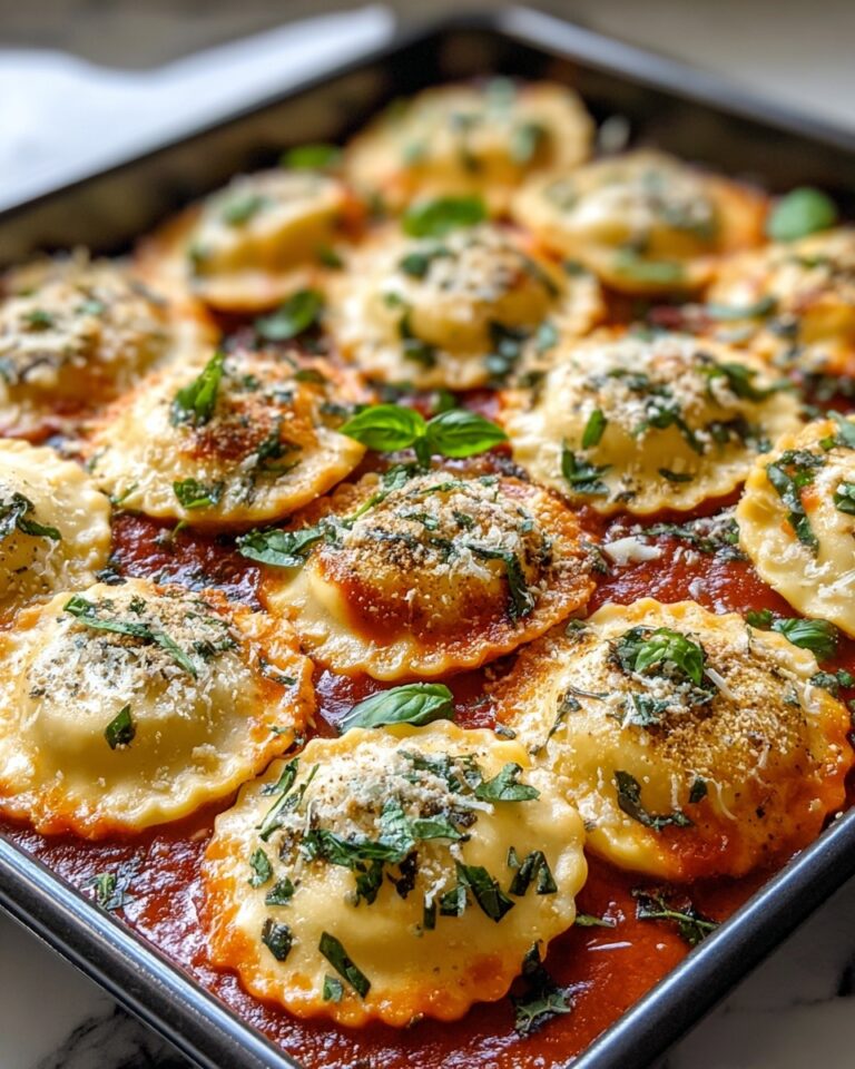 Easy Tomato Spinach Ravioli Bake Recipe