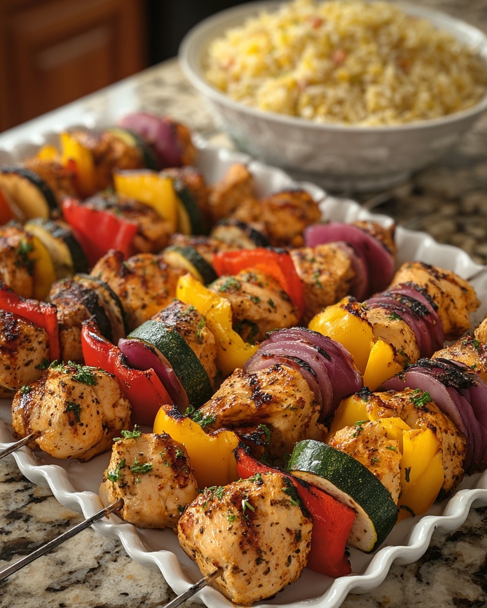 Garlic Herb Chicken Kabobs Recipe - Recipe Image