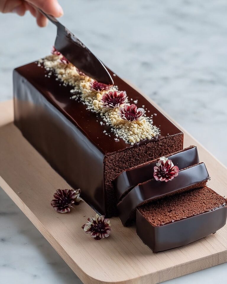 Chocolate Terrine Cake with Raspberry Garnish and Rich Chocolate Ganache Recipe