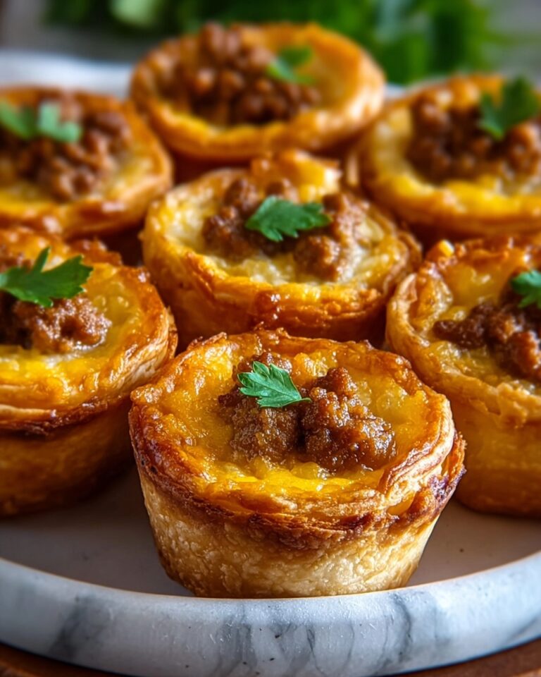 Sausage Roll Muffins with Cheddar, Vegetables, and Chive garnish Recipe