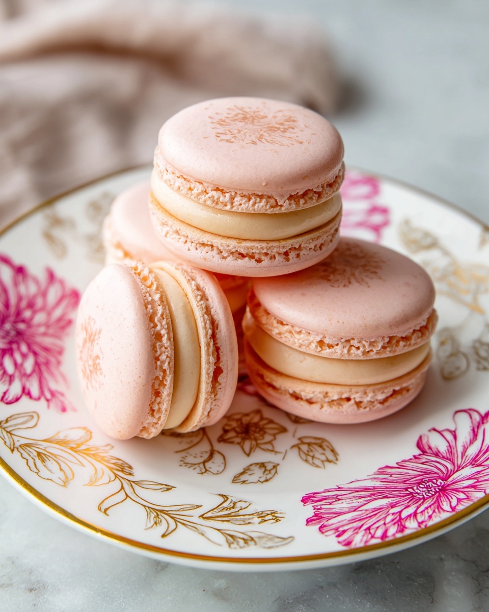 Strawberry Macarons with Strawberry Buttercream Filling Recipe - Recipe Image