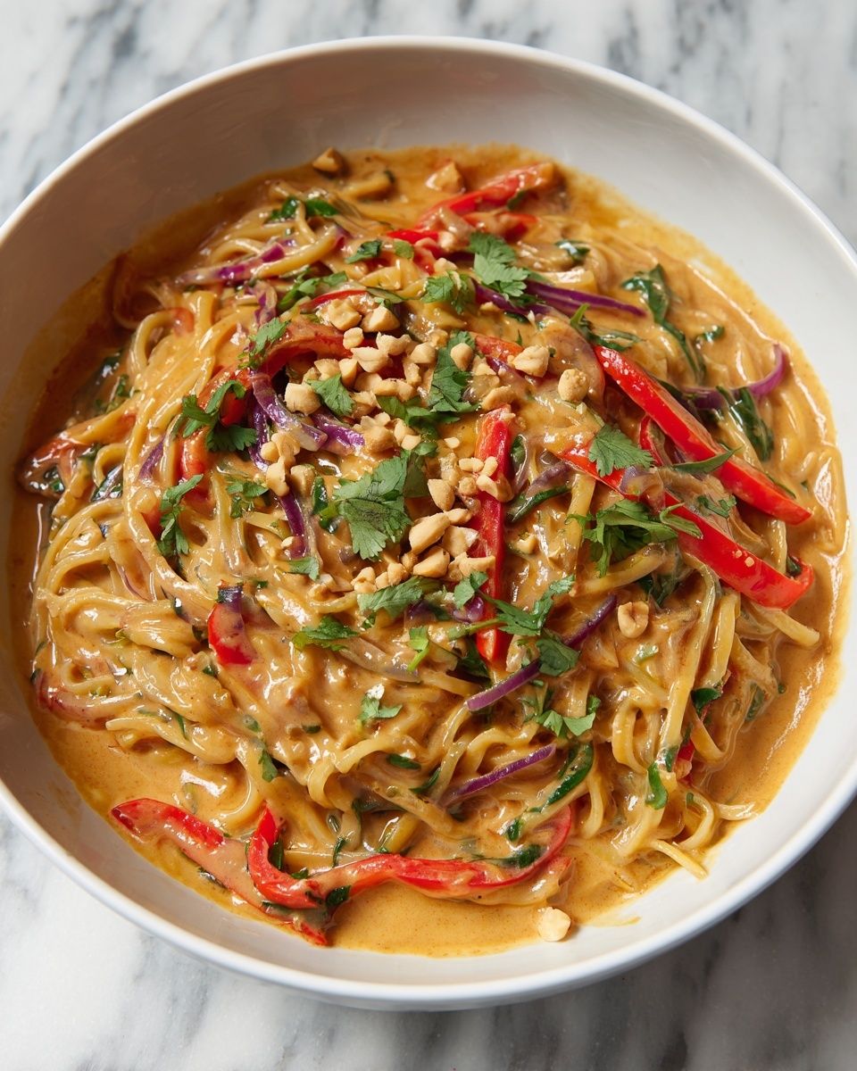 Thai Pasta Salad with Peanut Dressing Recipe - Recipe Image