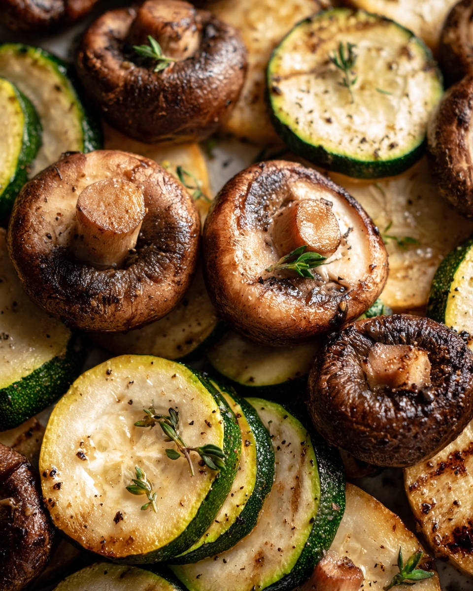 Garlic Herb Zucchini & Mushrooms Recipe - Recipe Image