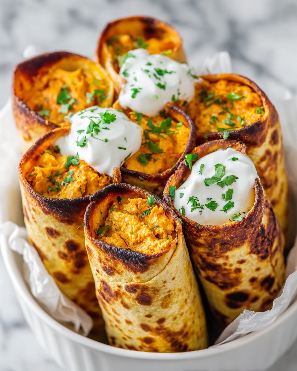 Jalapeño Cream Cheese Buffalo Chicken Taquitos Recipe - Recipe Image