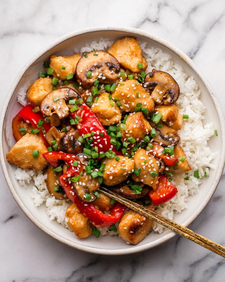 Chicken Mushroom Stir Fry Recipe - Recipe Image