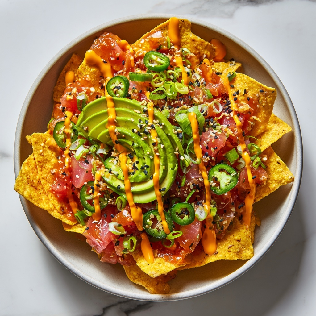 Poke Nachos with Spicy Tuna Recipe - Recipe Image