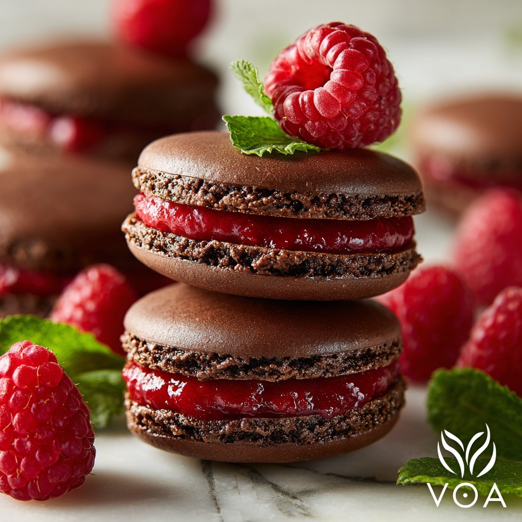 Dark Chocolate Raspberry Macarons: A Decadent Treat for Every Occasion Recipe - Recipe Image