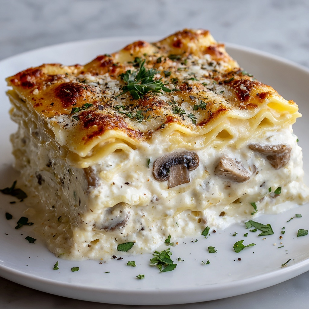 Creamy Chicken Mushroom Lasagna Recipe - Recipe Image