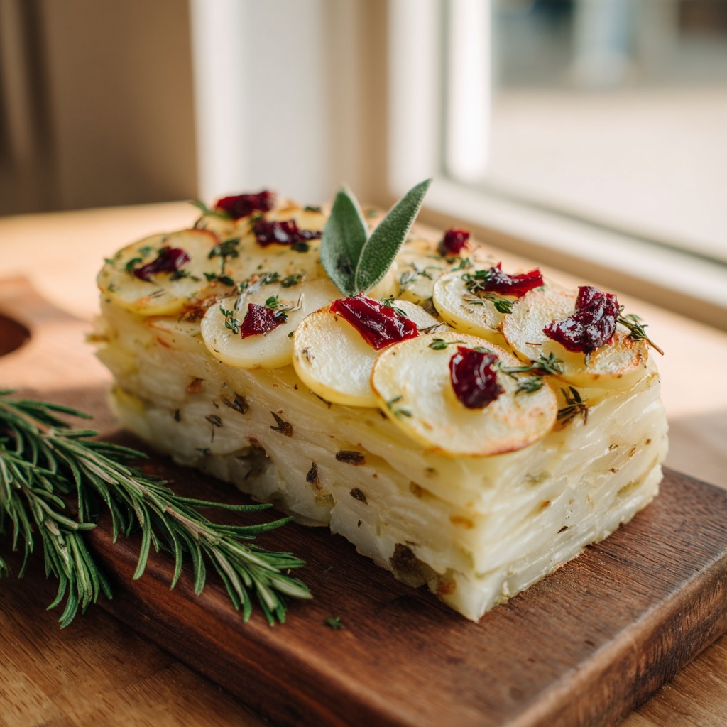 Potato, Parsnip, Chestnut, and Sage Terrine Recipe - Recipe Image