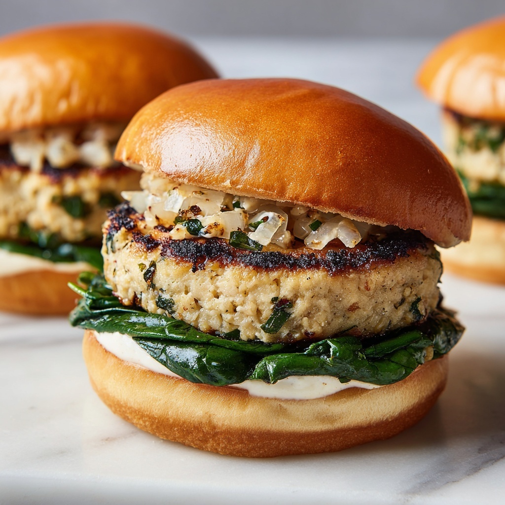 White Cheddar Spinach Chicken Burgers Recipe - Recipe Image