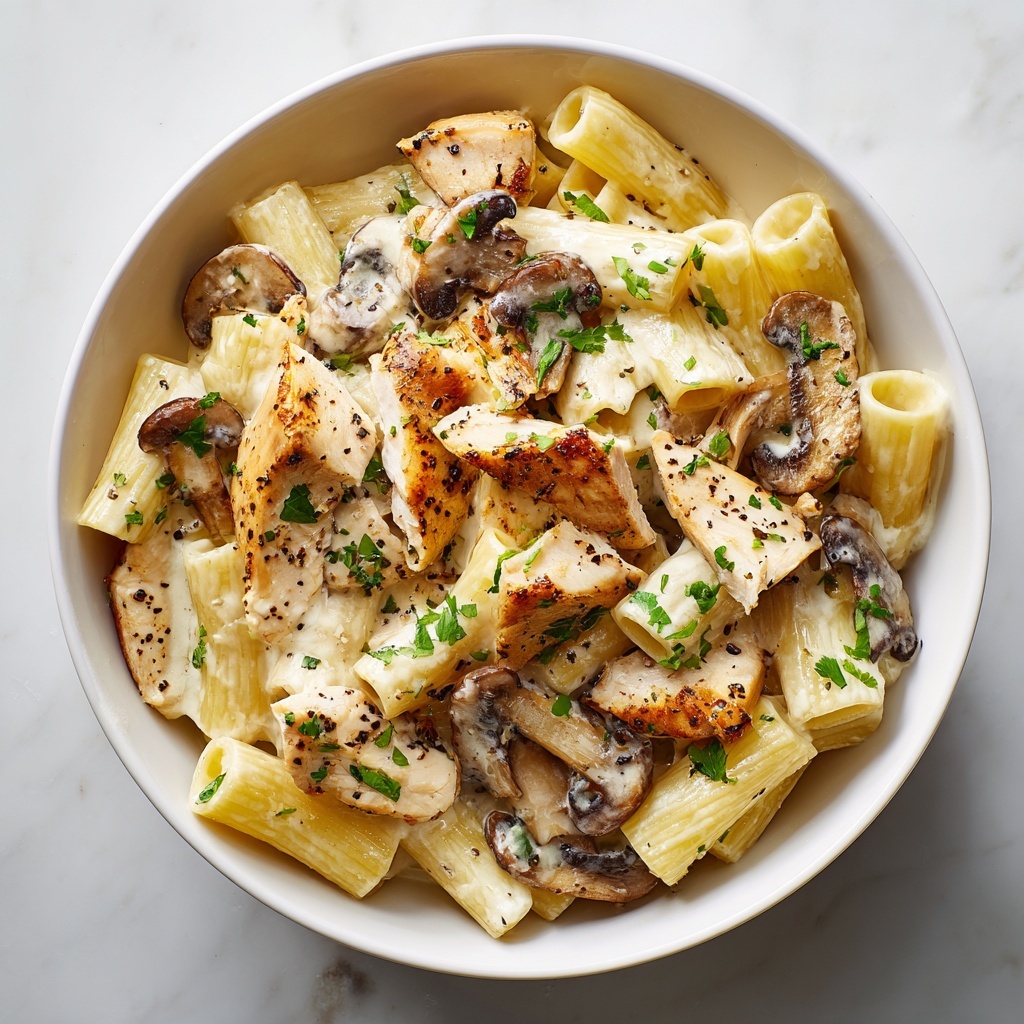 Creamy Chicken & Mushroom Pasta Recipe - Recipe Image