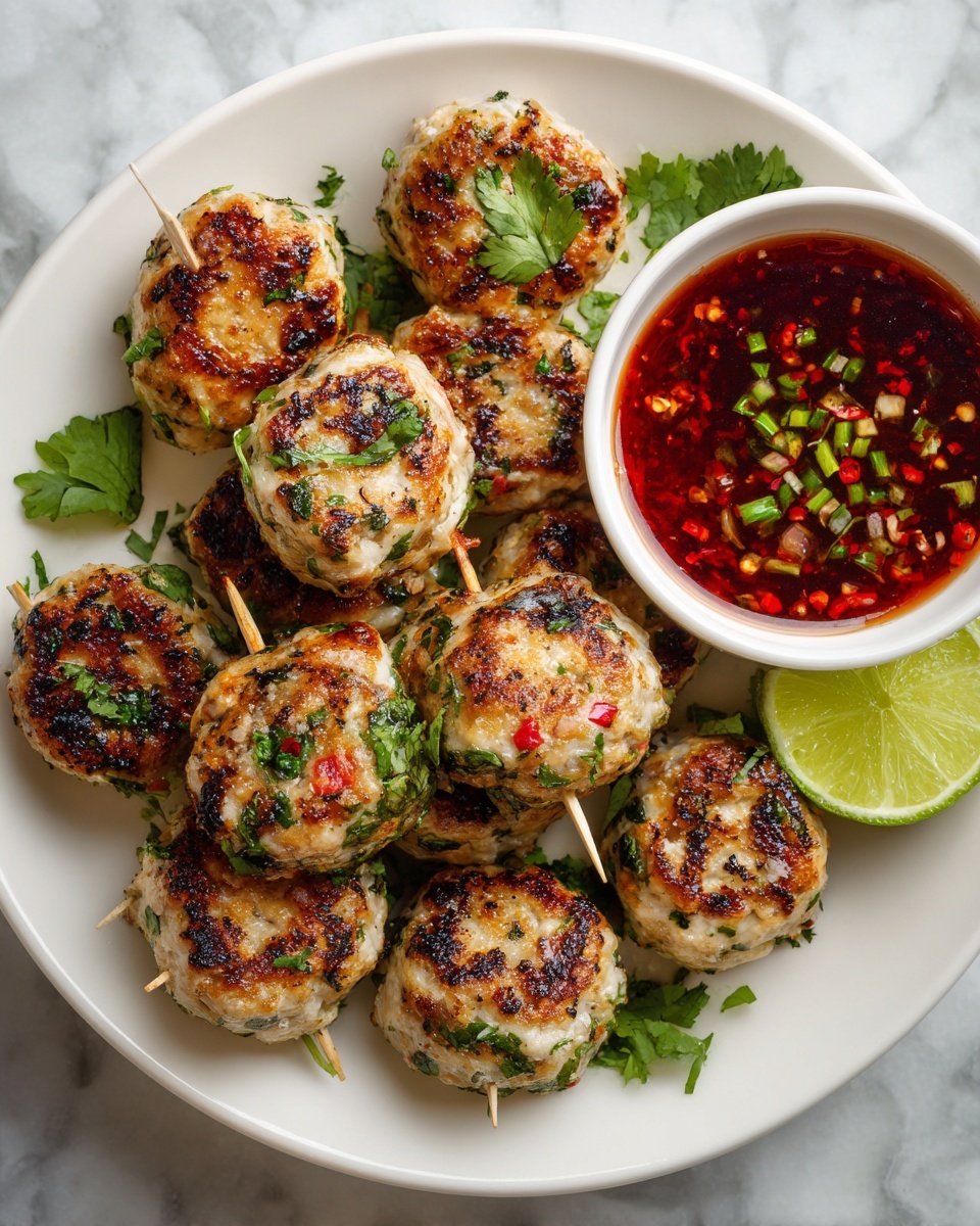 Spicy Baked Shrimp Balls with Sweet Chili Sauce Recipe - Recipe Image