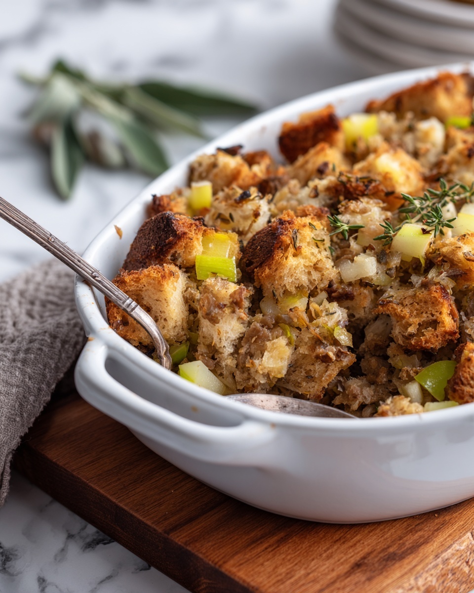 Crockpot Sausage and Apple Stuffing Recipe - Recipe Image