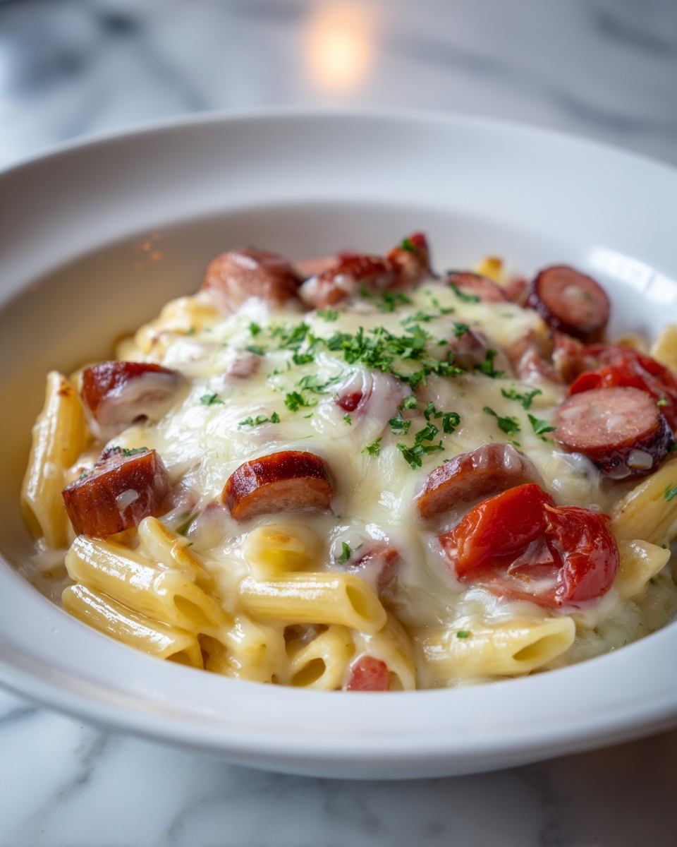 Cheesy Sausage Penne Bake Recipe - Recipe Image