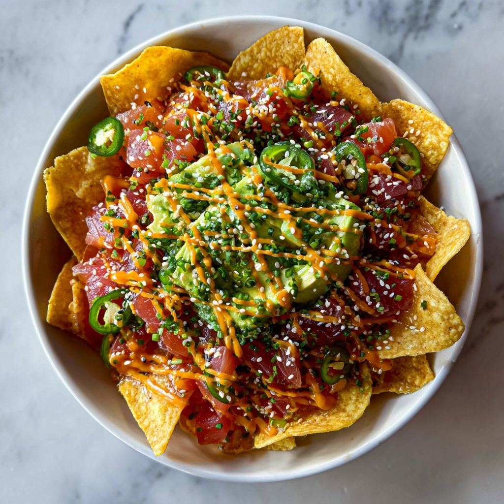 Poke Nachos with Spicy Tuna Recipe - Recipe Image