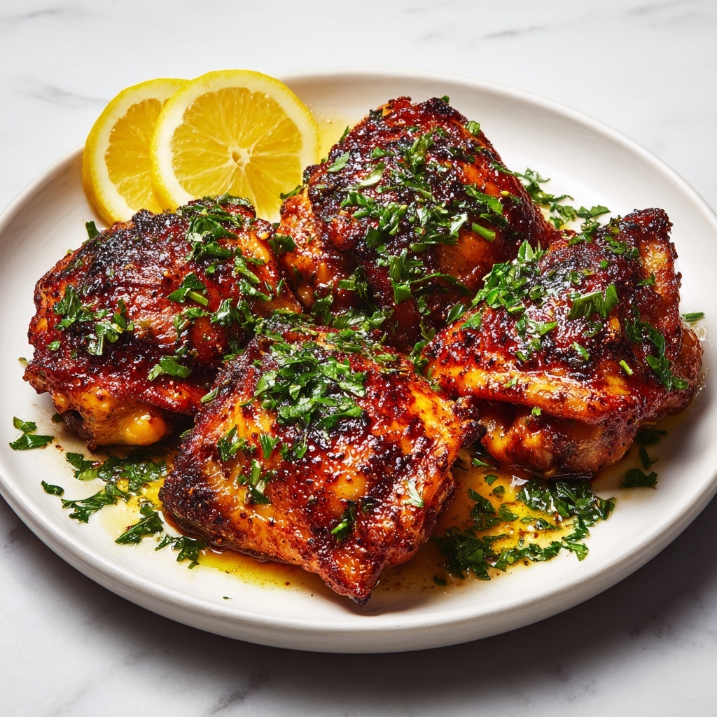 Crispy Air Fryer Chicken Thighs with Lemon and Herbs Recipe - Recipe Image